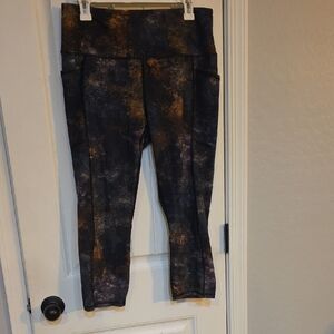 RBX Leggings - Black and Brown Abstract